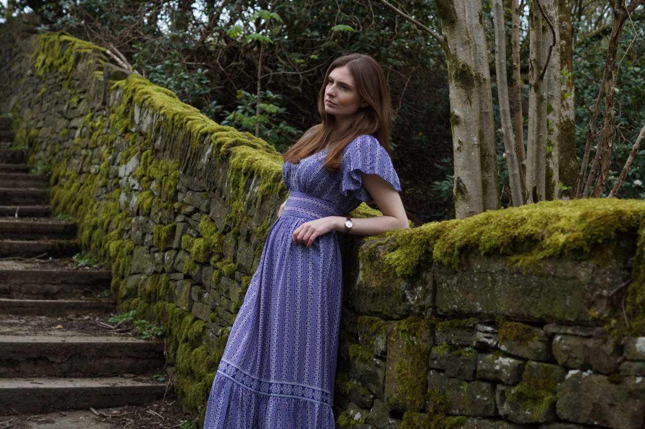 Female Model Blue Dress